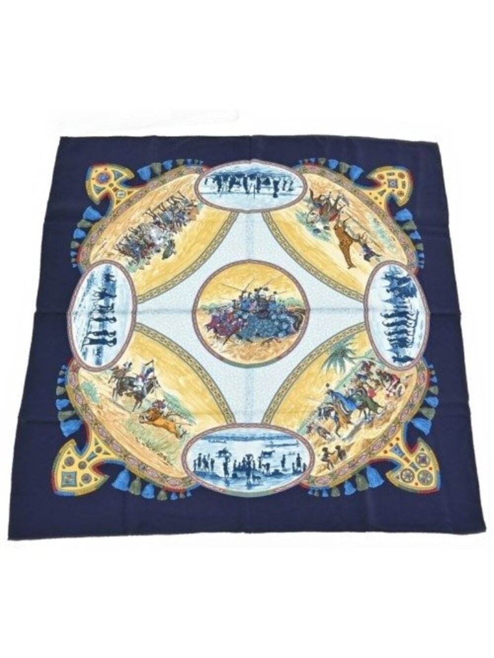Hermes Bandana Scarf Navy